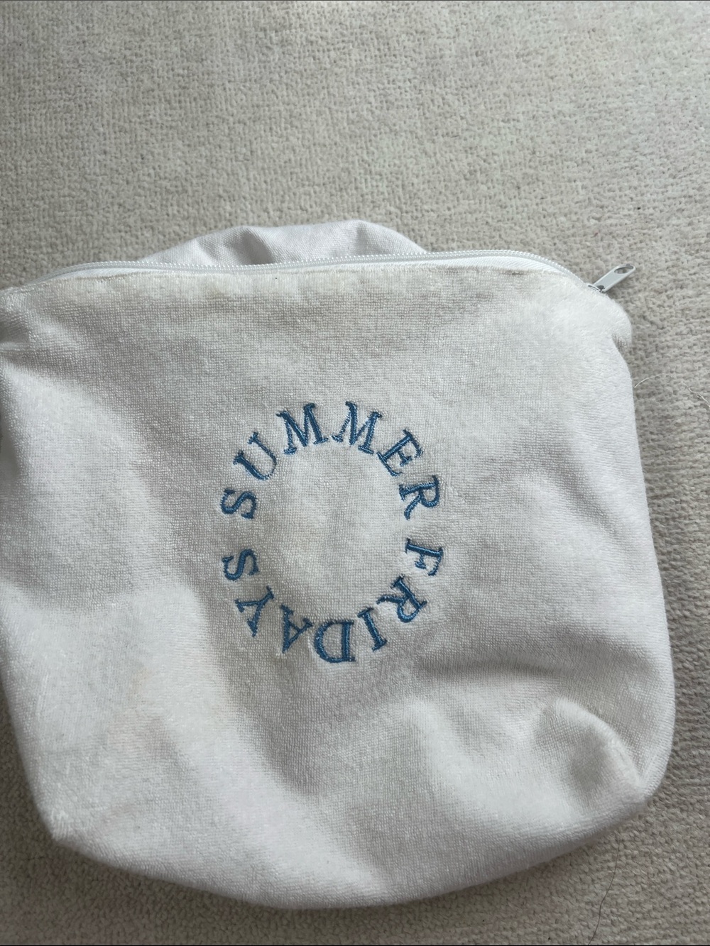 Summer Fridays terry cloth makeup bag